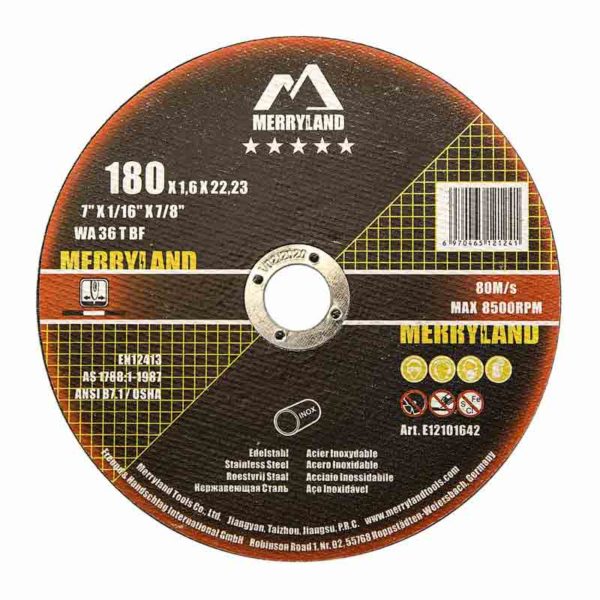 180 X 1.6 Stainless Steel Cutting Disc