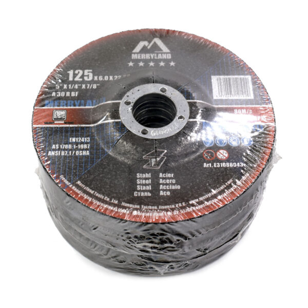 2 merryland tools e line steel metal 125 6.0 22.23mm grinding disc dpc t27 10 pcs